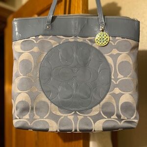 Authentic Coach Laura Baby Blue Large Tote No. F18335 Signature CC’s Monogram